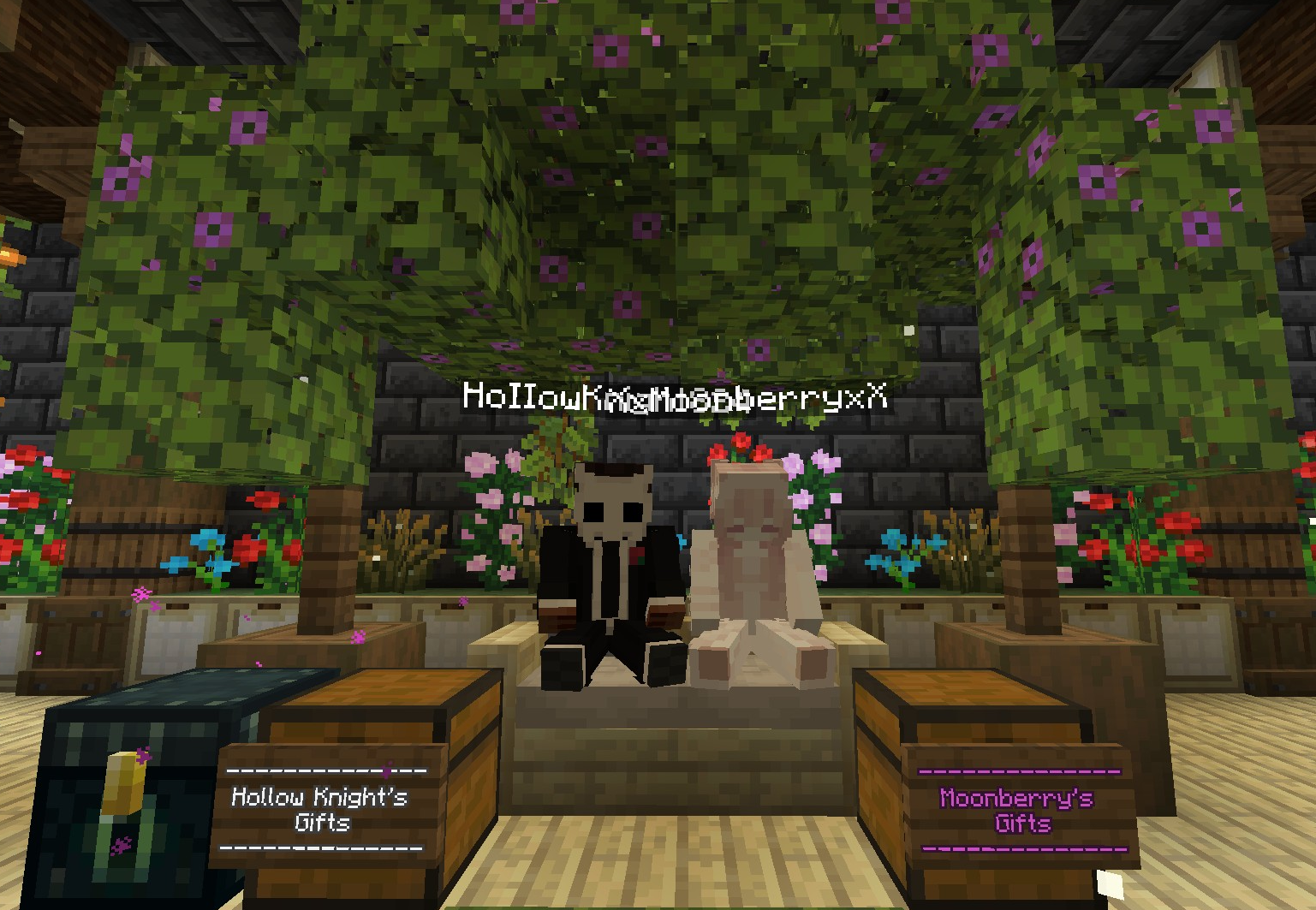 Lady Moonberry and Sir Hollow on their wedding day